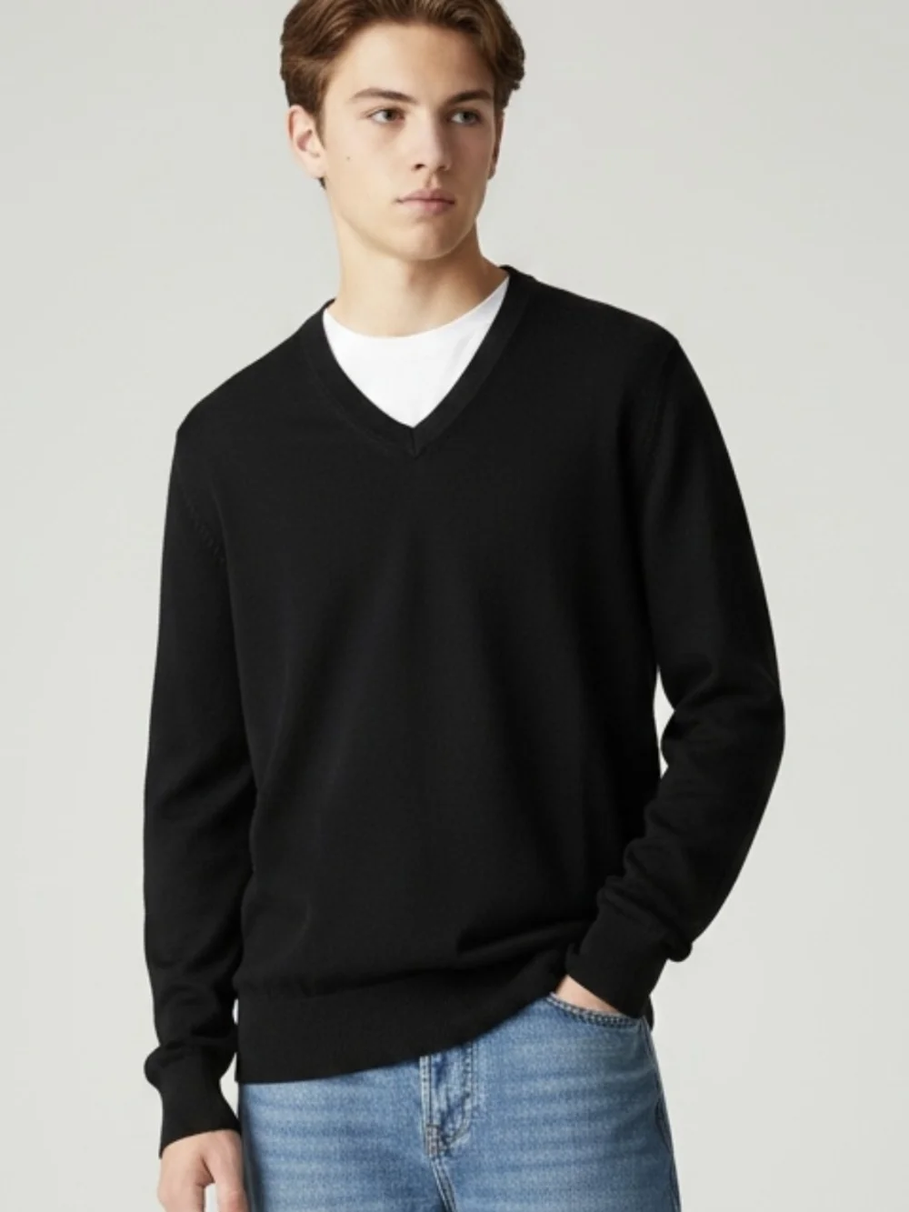 Banana Republic Men's Black V-Neck Sweater